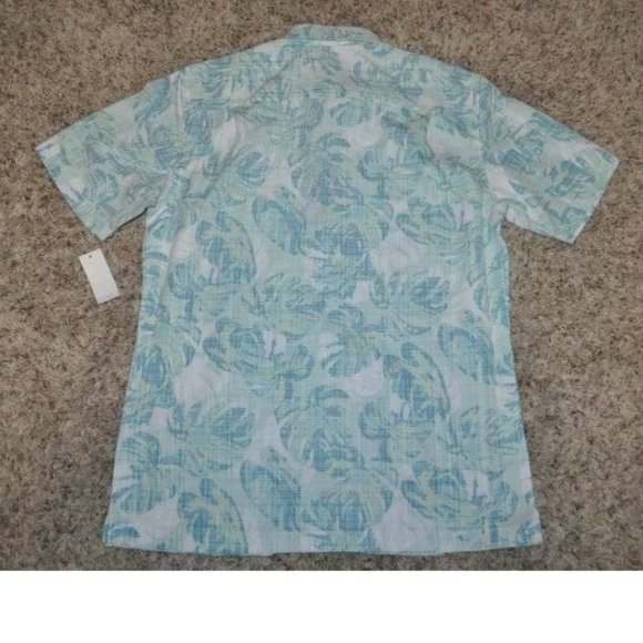 Mens Sport Shirt Van Heusen Small Blue Paisley Short Sleeve Button Up 1 Pocket - Picture 4 of 4